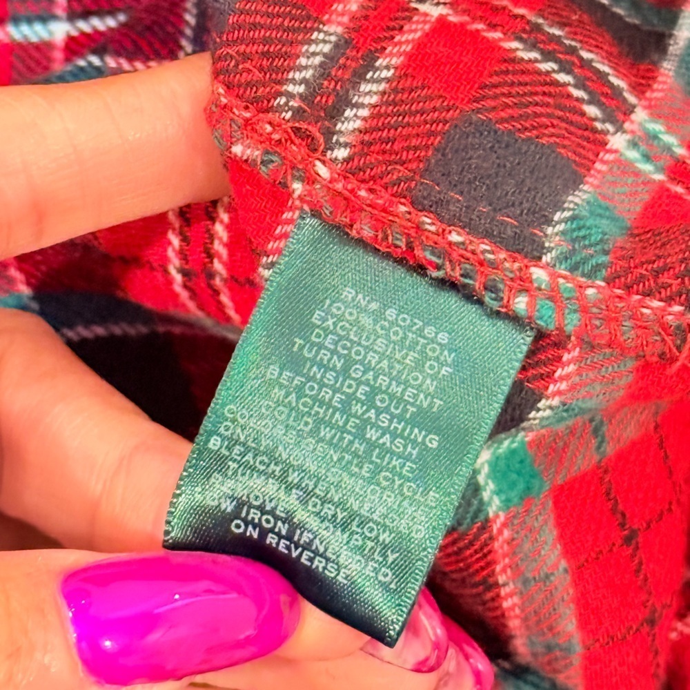 🔥Lauren Ralph Lauren Red and Green Plaid Button-Up Shirt🔥 - Picture 5 of 7